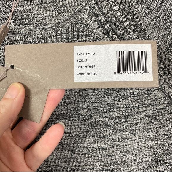 Halston Heritage Heather Gray Fitted Sweater Dress Sz.M NWT - Picture 8 of 15